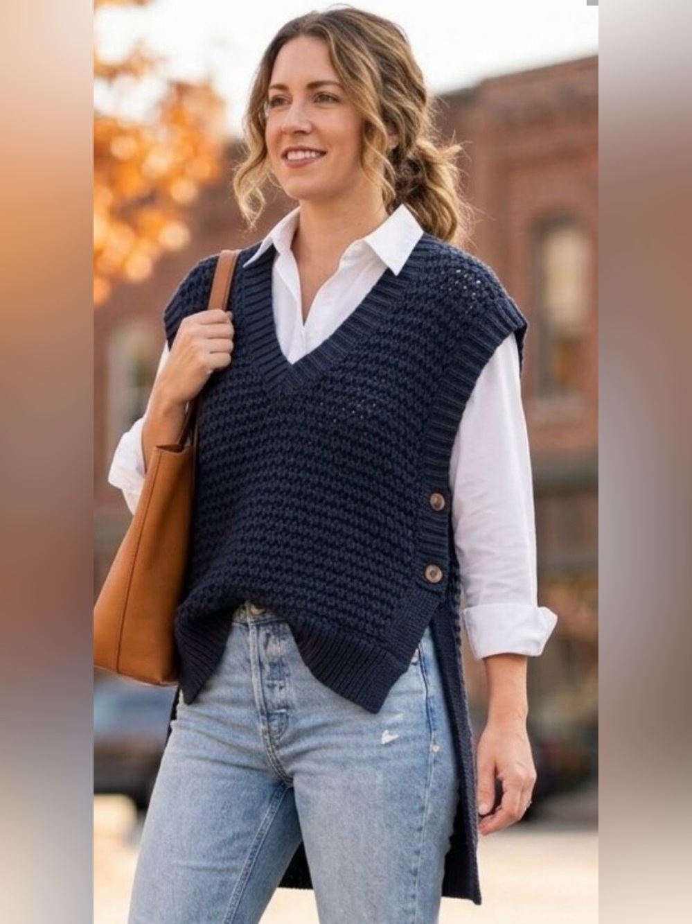 Maeve Anthropologie navy blue sweater XL